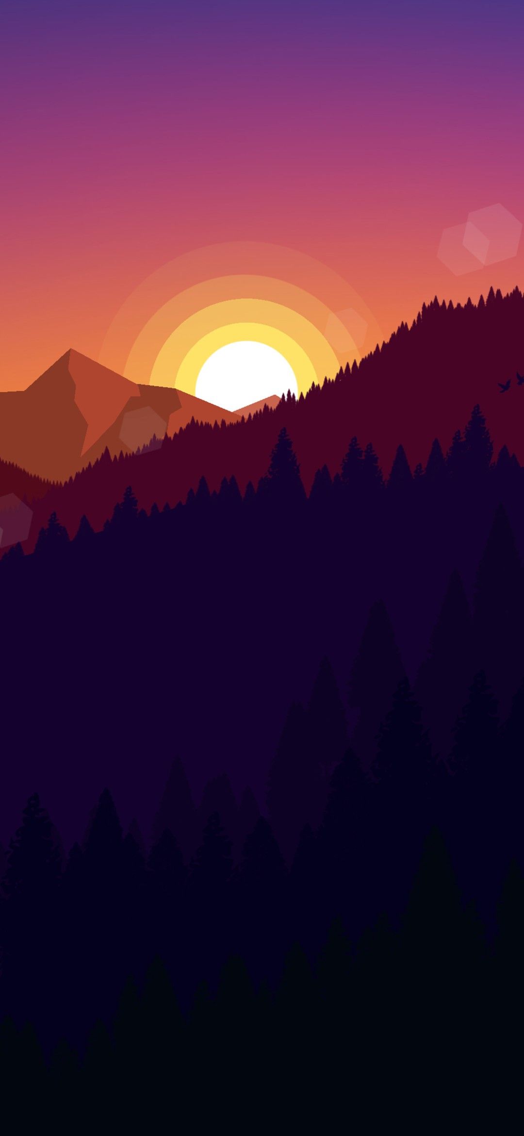 Mountain Sunset Minimal Wallpaper 1080X2340. Minimal wallpaper, Scenery wallpaper, Sunset nature