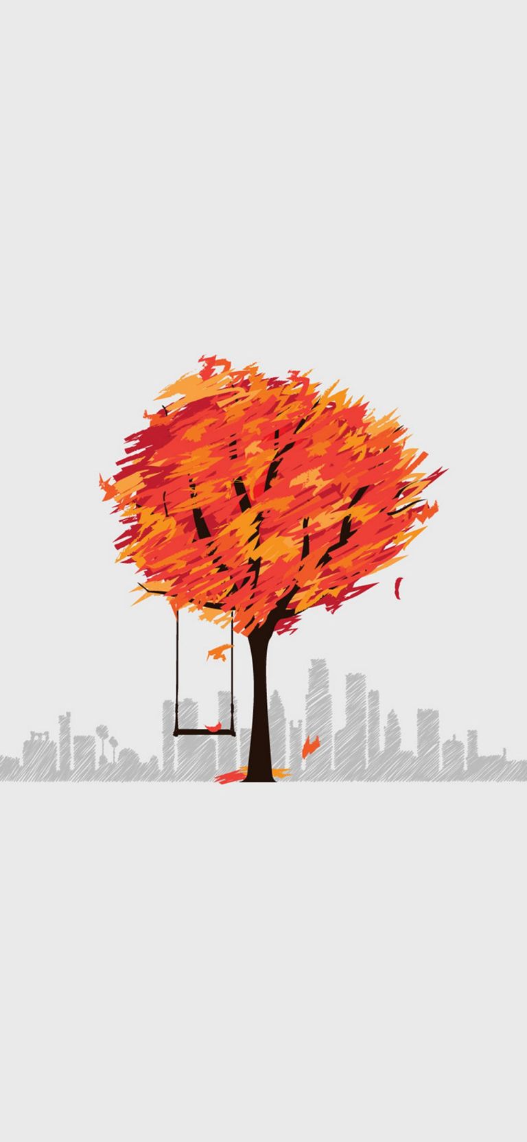 Autumn Tree Minimalist Wallpaper Android 4K Screens