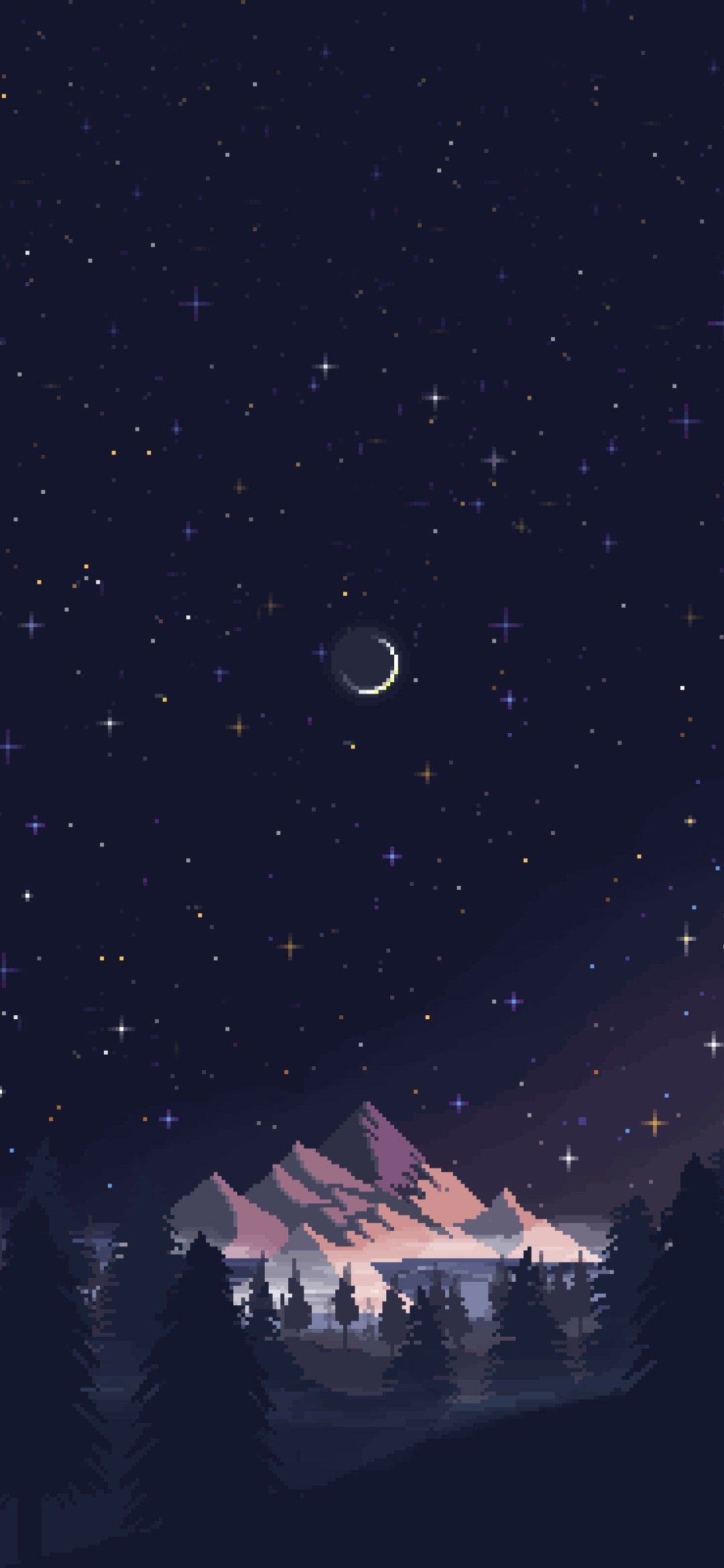 Pixel Art Minimal Wallpaper 1080X2340. Pixel art background, Pixel art landscape, Cool pixel art