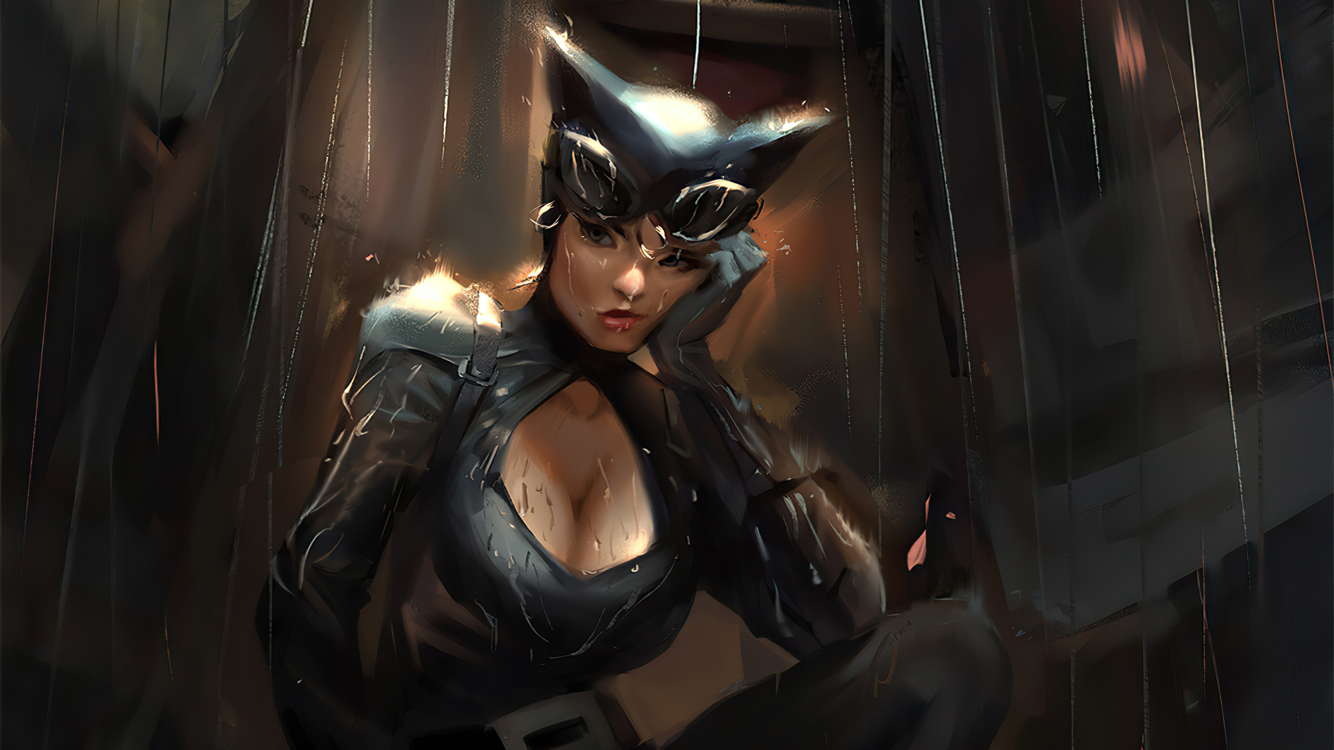 Catwoman In Rain Laptop Full HD 1080P HD 4k Wallpaper, Image, Background, Photo and Picture