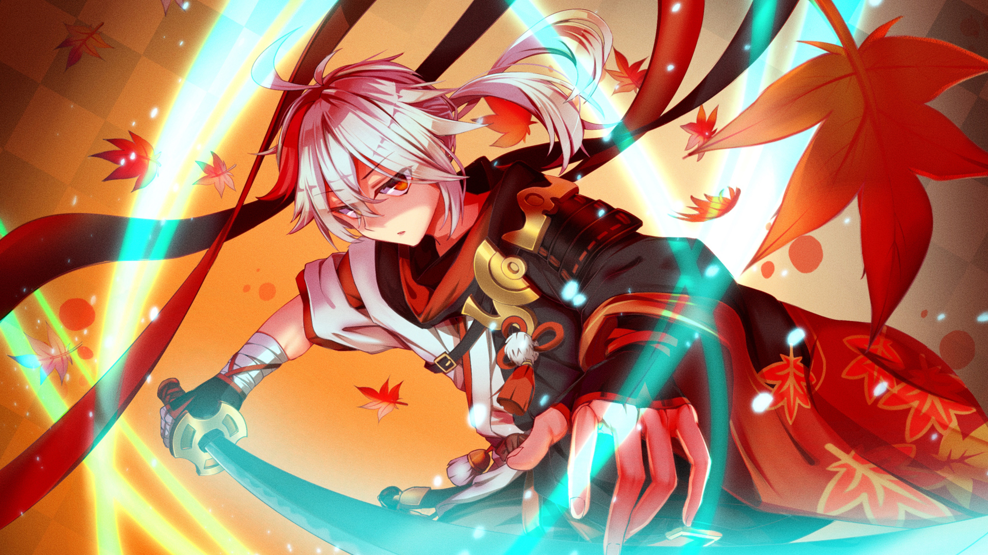 Red Eyes Kazuha Sword HD Genshin Impact Wallpaper