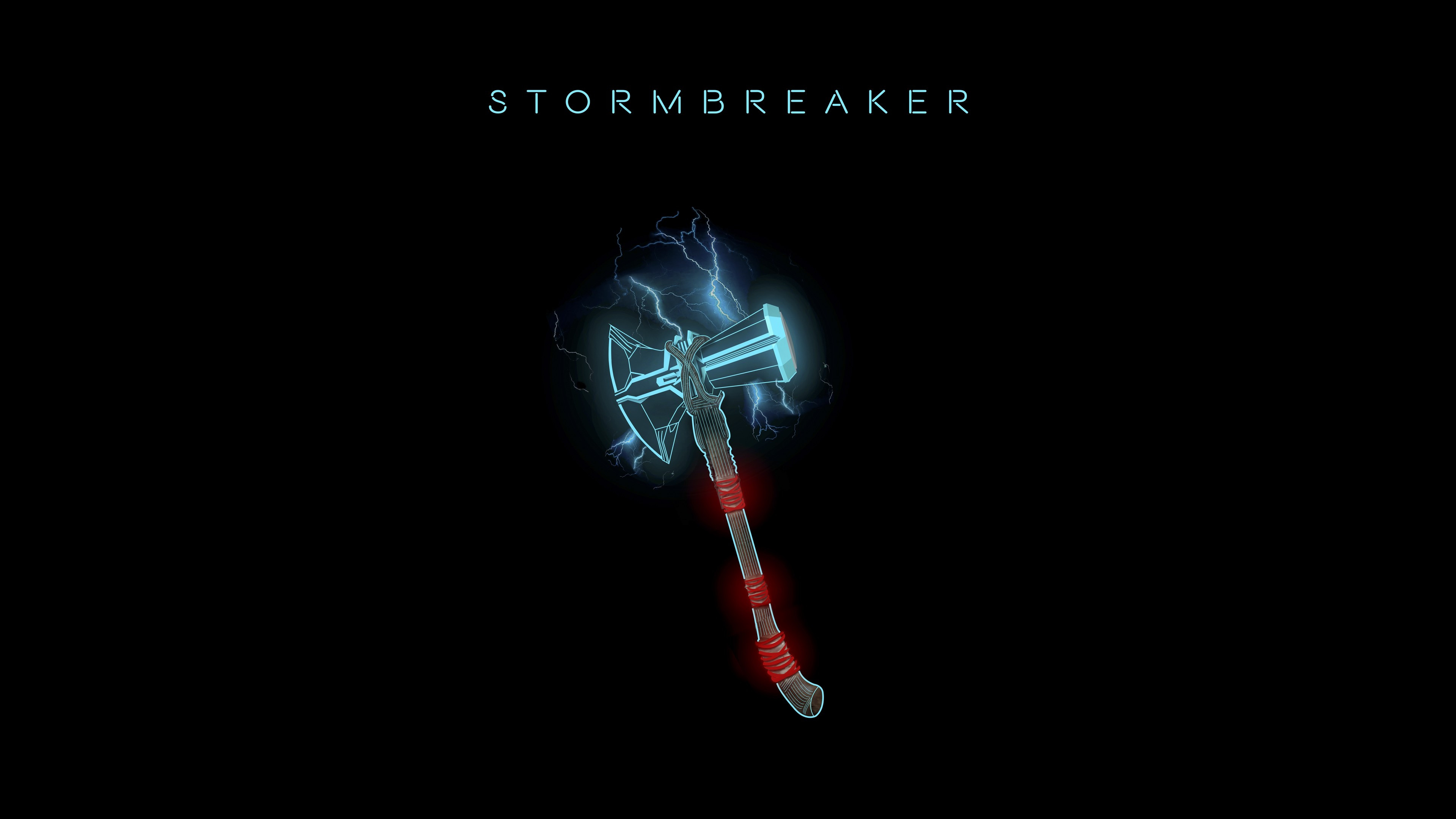 Download 3840x2160 Thor, Hammer, Stormbreaker, Minimalism Wallpaper for UHD TV