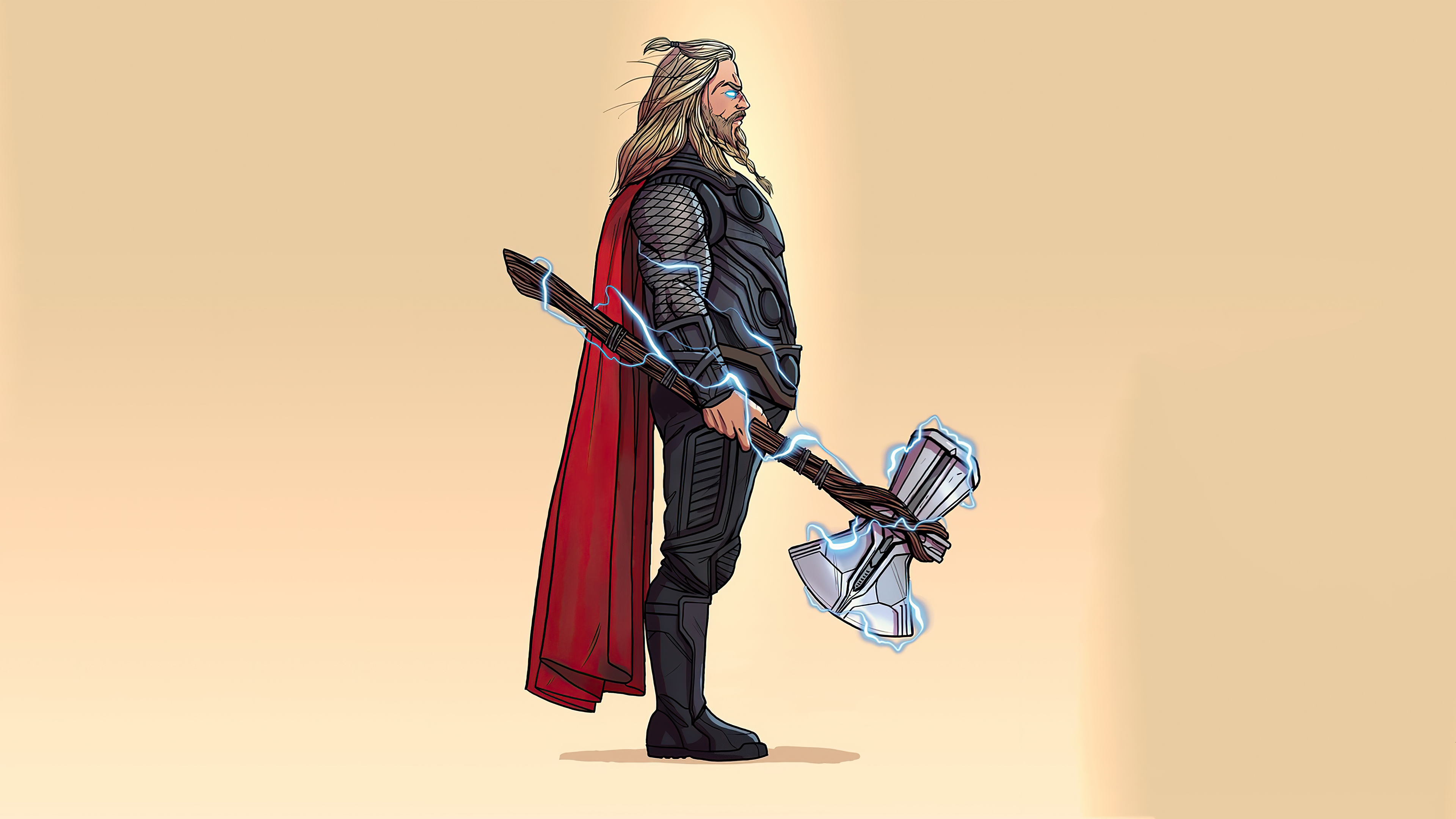 Fat Thor 4k Minimalism, HD Superheroes, 4k Wallpaper, Image, Background, Photo and Picture