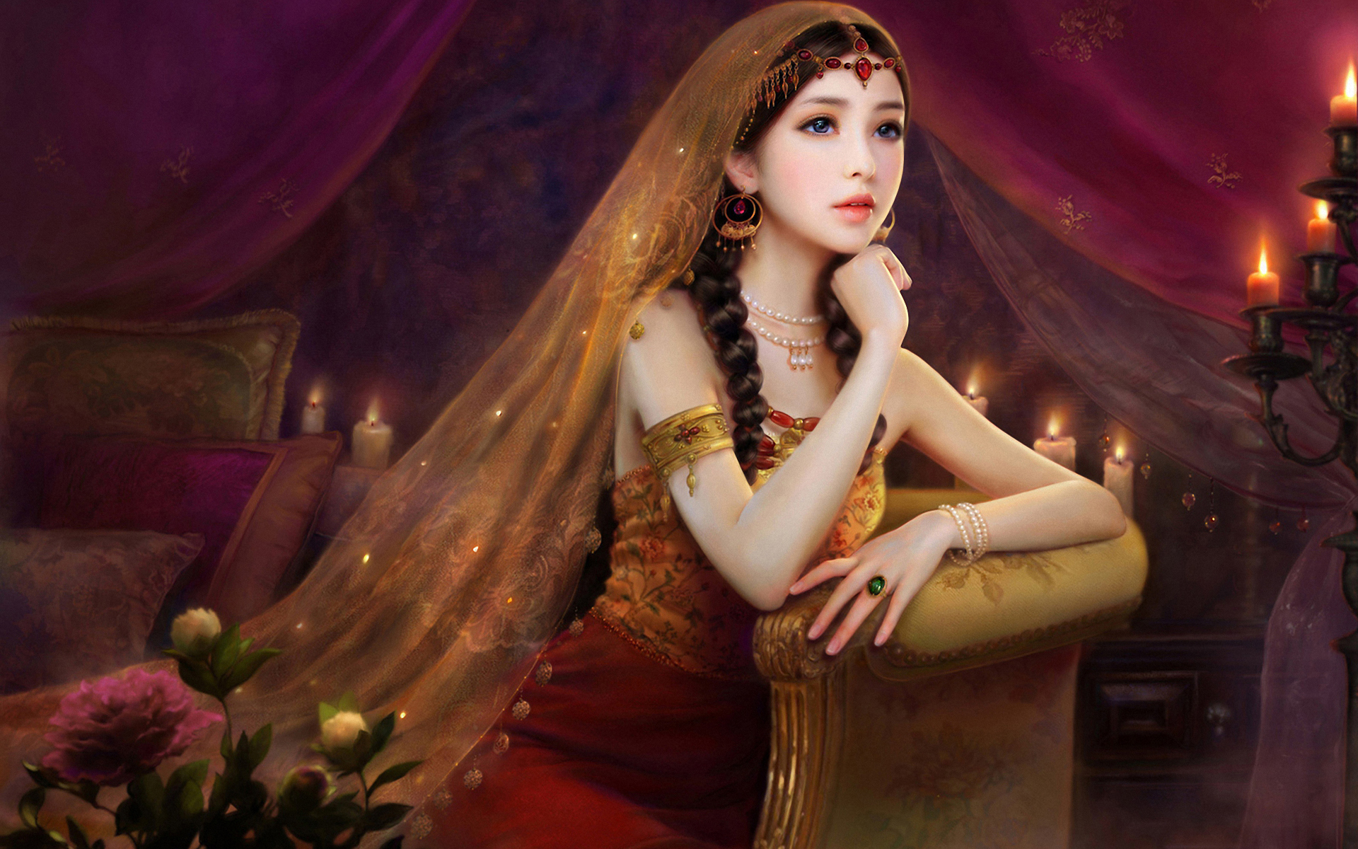 3D Desktop Wallpaper Girls Px, Beautiful Girl Paintings HD Wallpaper