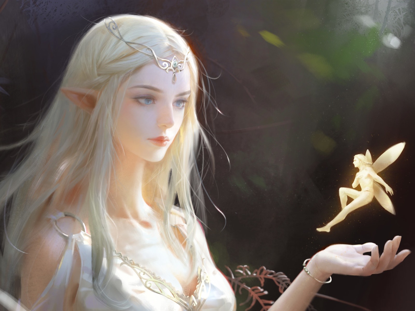 Wallpaper Beautiful fantasy girl, elf, art picture 1920x1200 HD Picture, Image