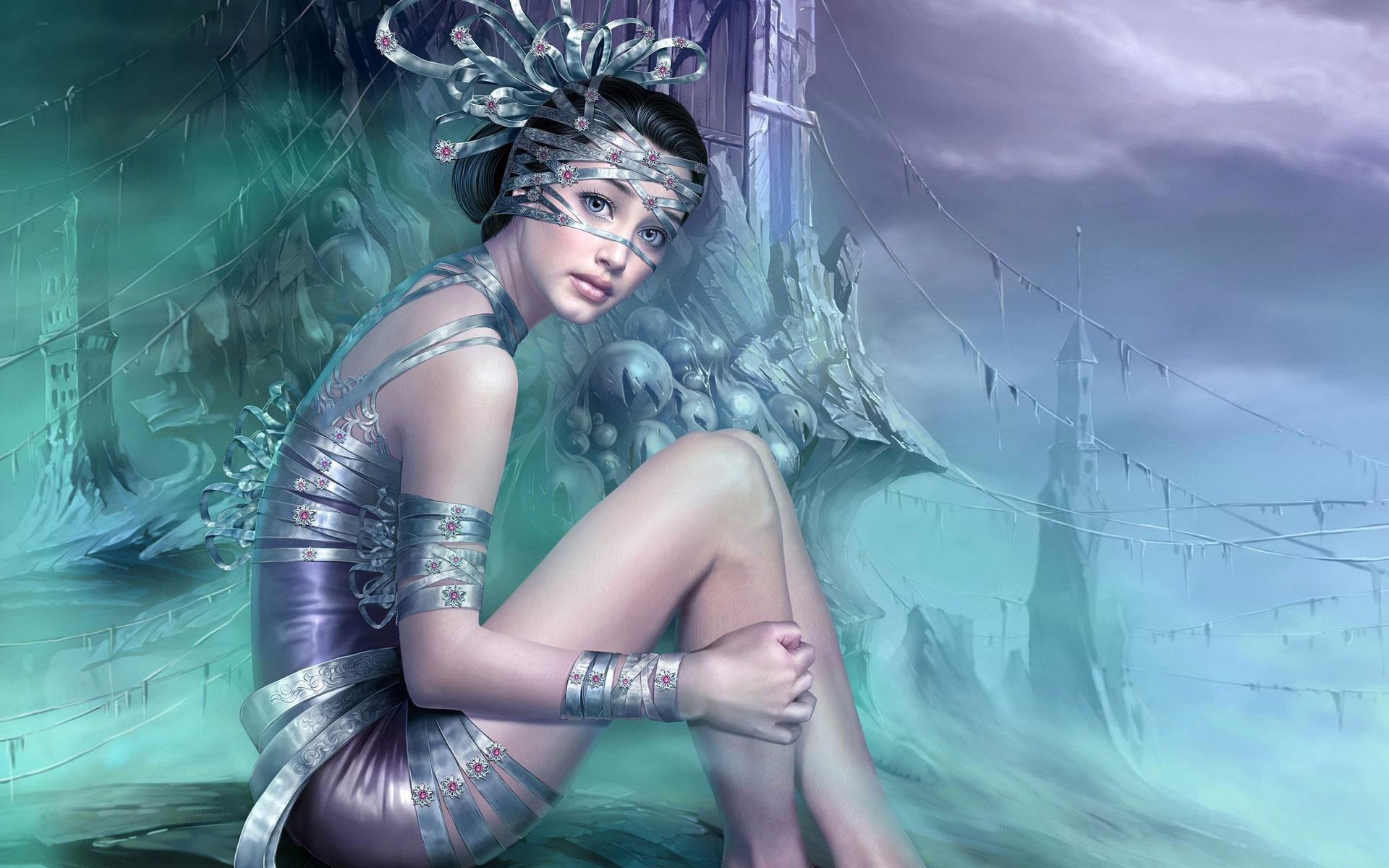 Beautiful Fantasy Girl Wallpaper​-Quality Image and Transparent PNG Free Clipart