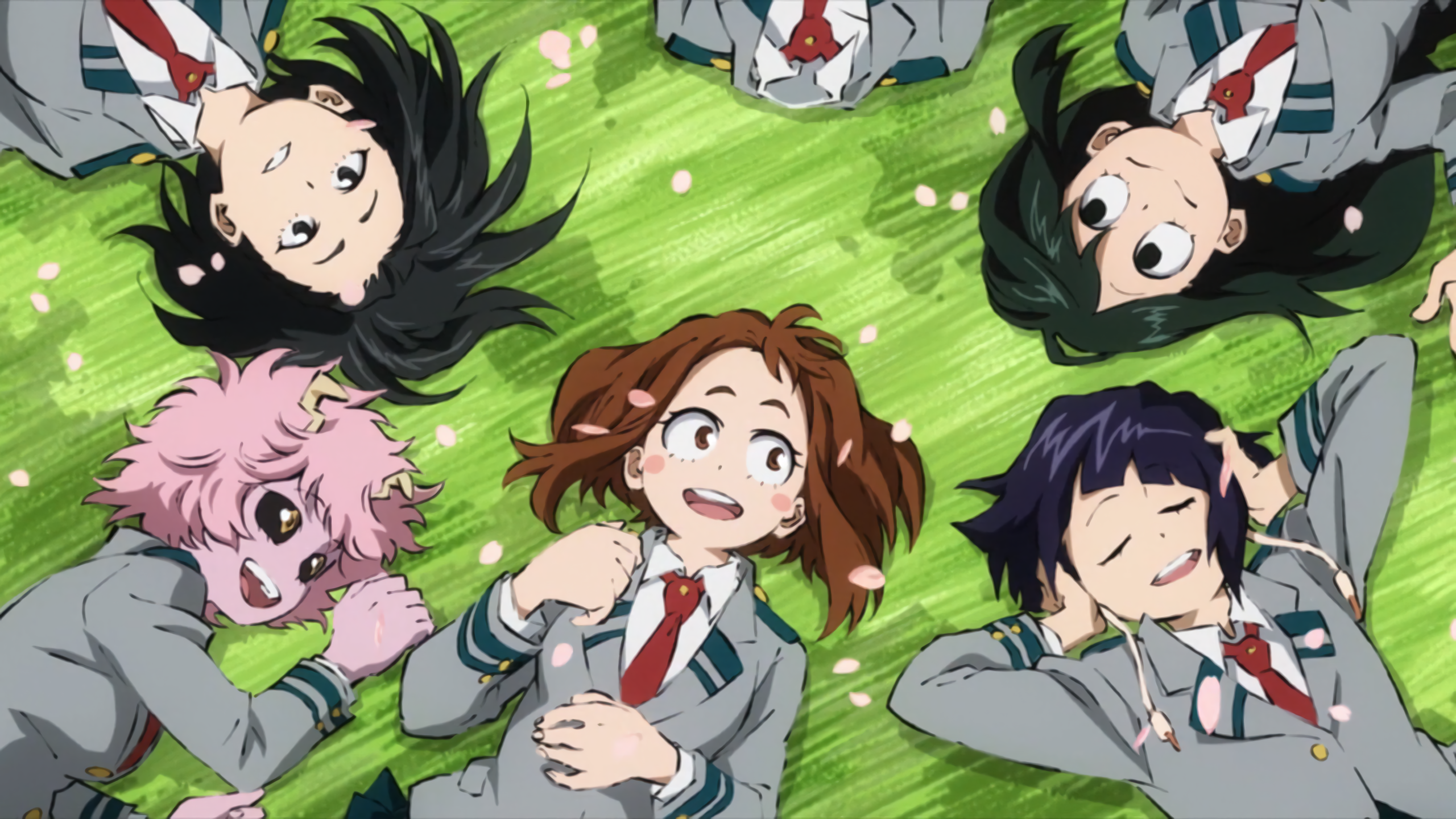 Wallpaper, Boku no Hero Academia, anime girls, Uraraka Ochako, Tsuyu Asui, Jir Ky ka, Ashido Mina, Yaoyorozu Momo, Hagakure T ru 2560x1440