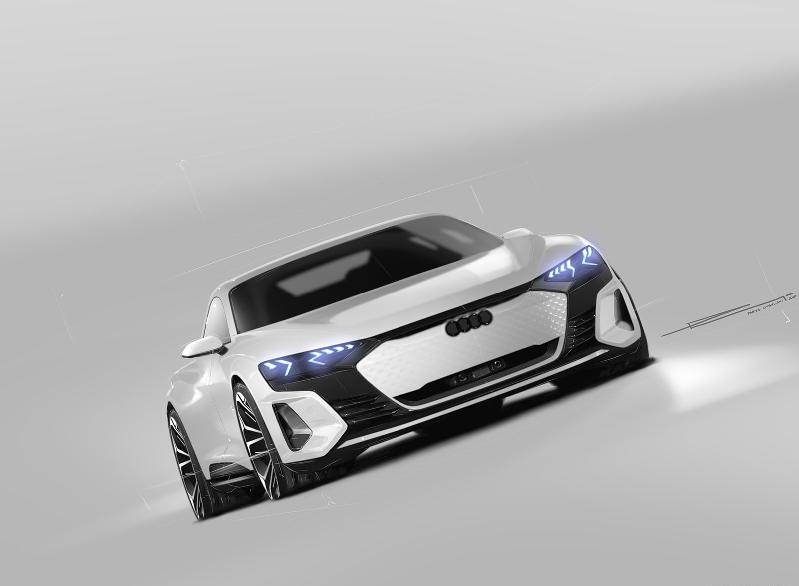 2022 Audi E Tron GT Quattro Design Sketch Wallpaper (113)