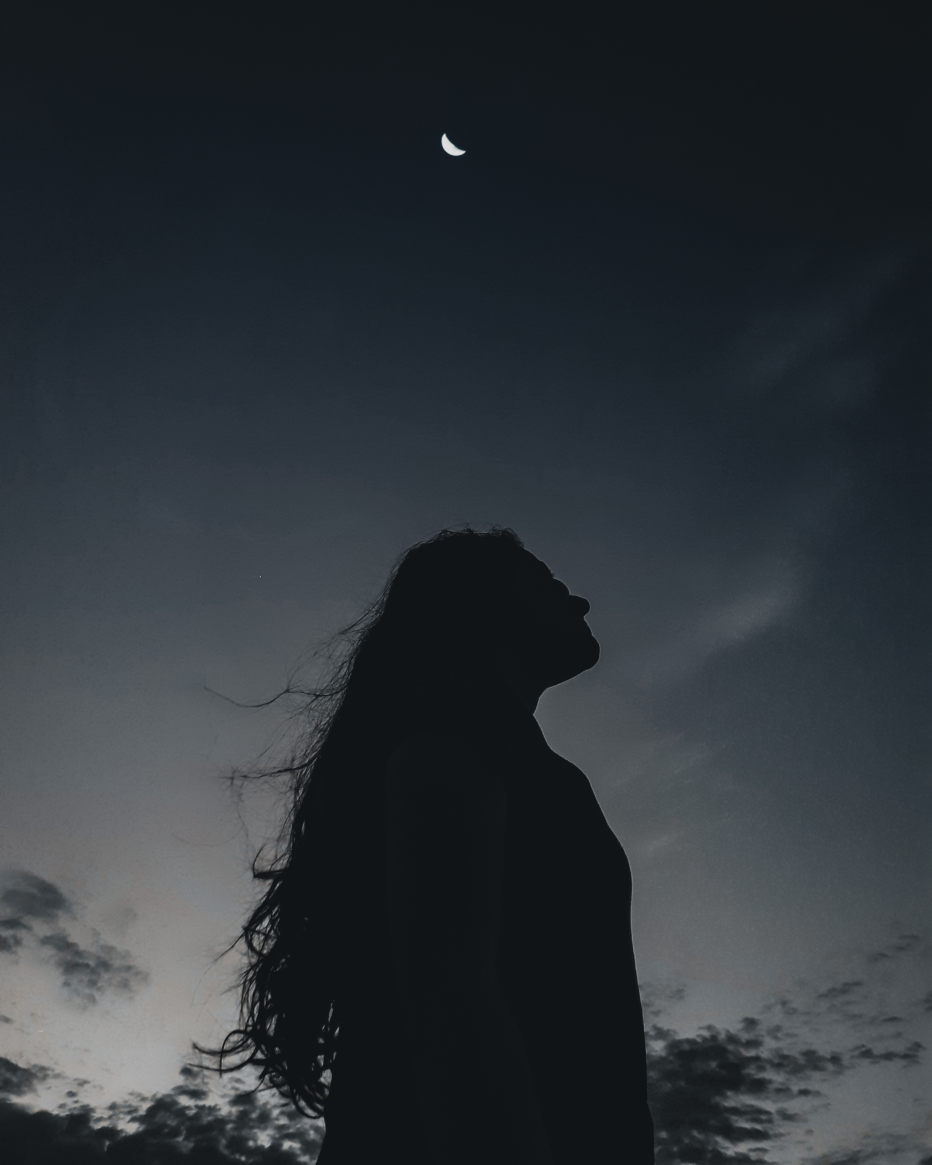 Silhouette Photo of a Person Under Gray Sky · Free