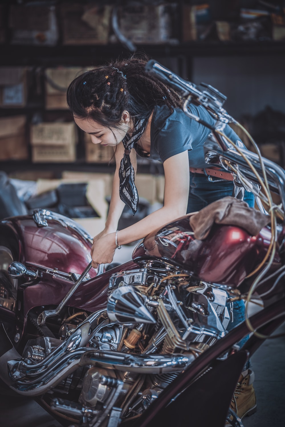 Girl Motorcycle Picture. Download Free Image