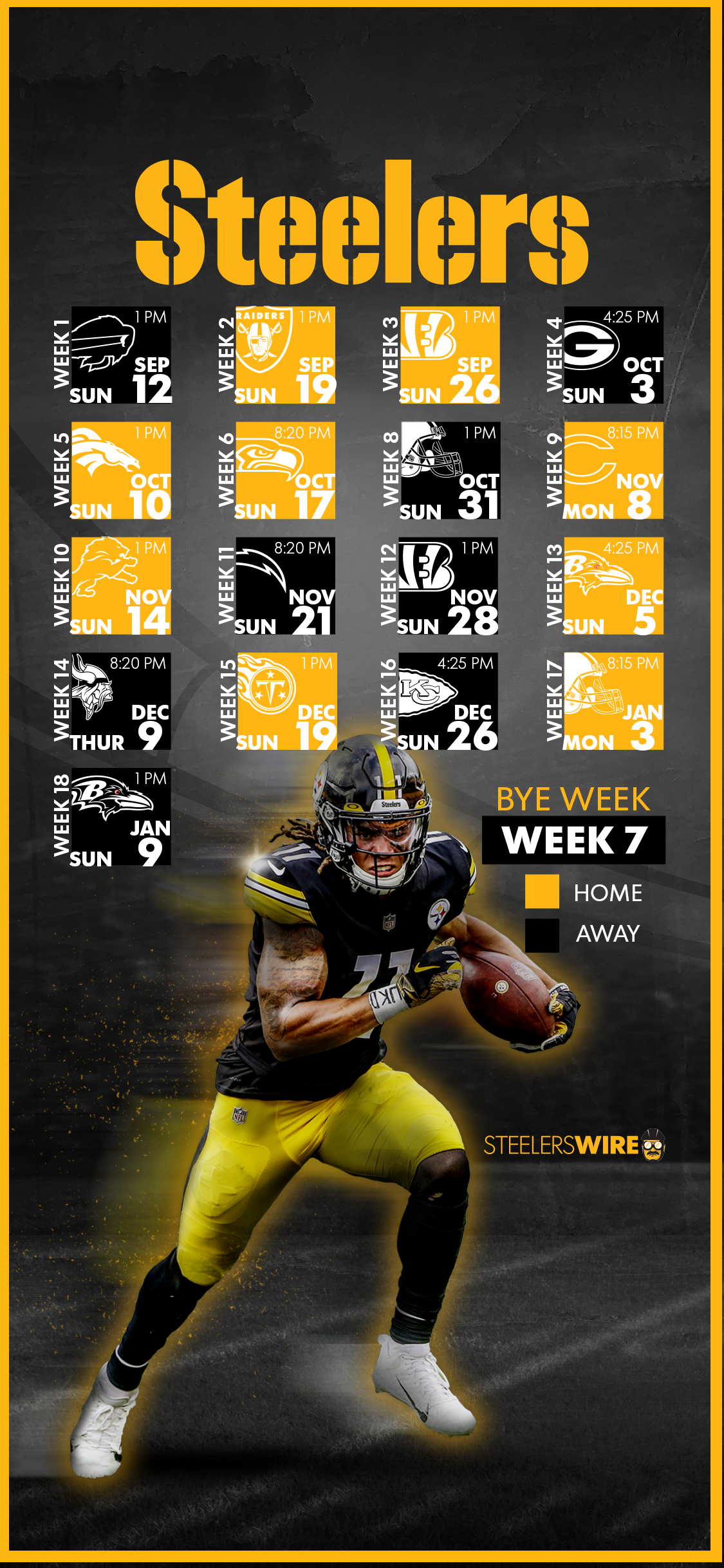 steelers schedule 2022