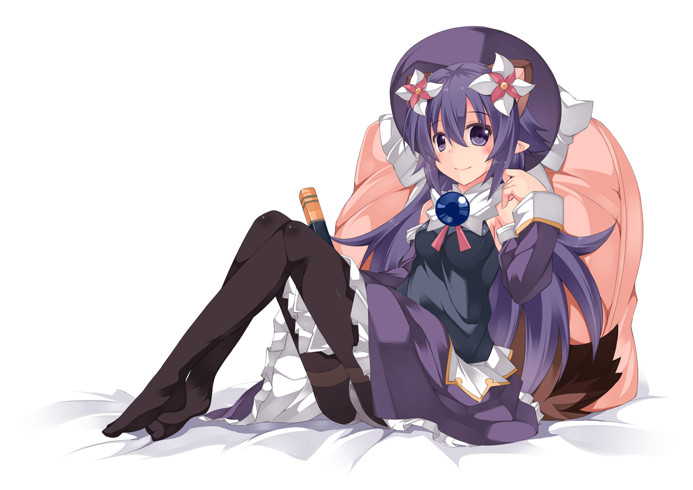 matsuhime mujina pantyhose plus9 purple eyes purple hair shinrabanshou white. konachan.com.com Anime Wallpaper