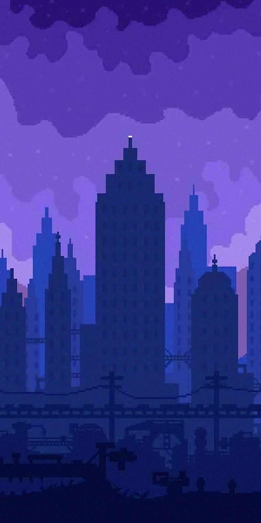 High skies, buildings, silhouette, cityscape, pixel art wallpaper. Pixel art landscape, Pixel art background, Cityscape wallpaper