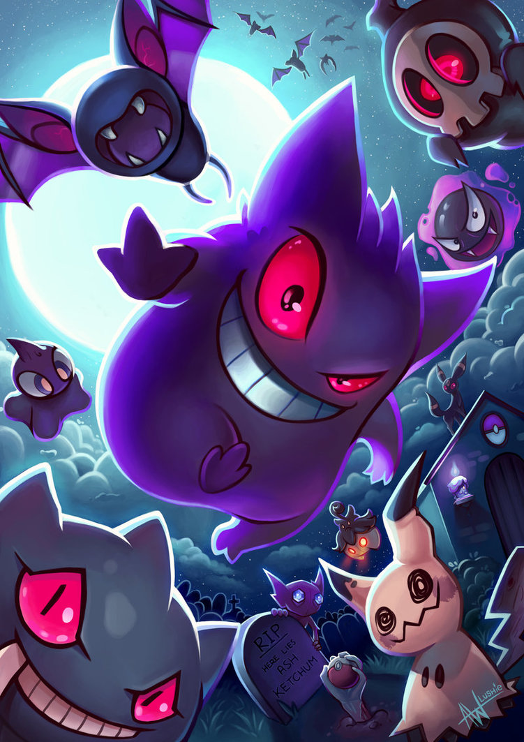 Solid Anime Pokemon Halloween Wallpaper Background
