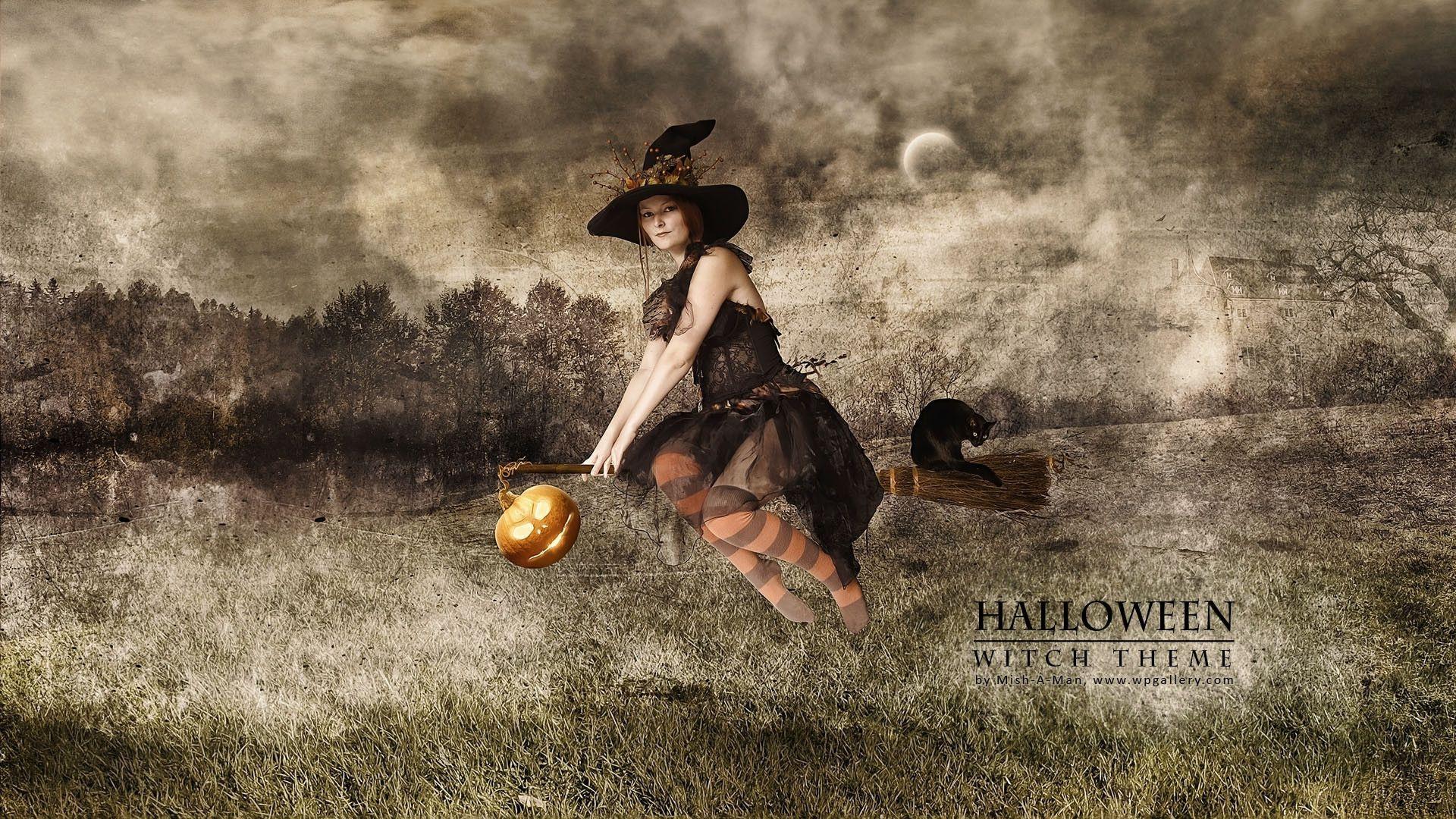 Halloween Witch Desktop Wallpaper Free Halloween Witch Desktop Background