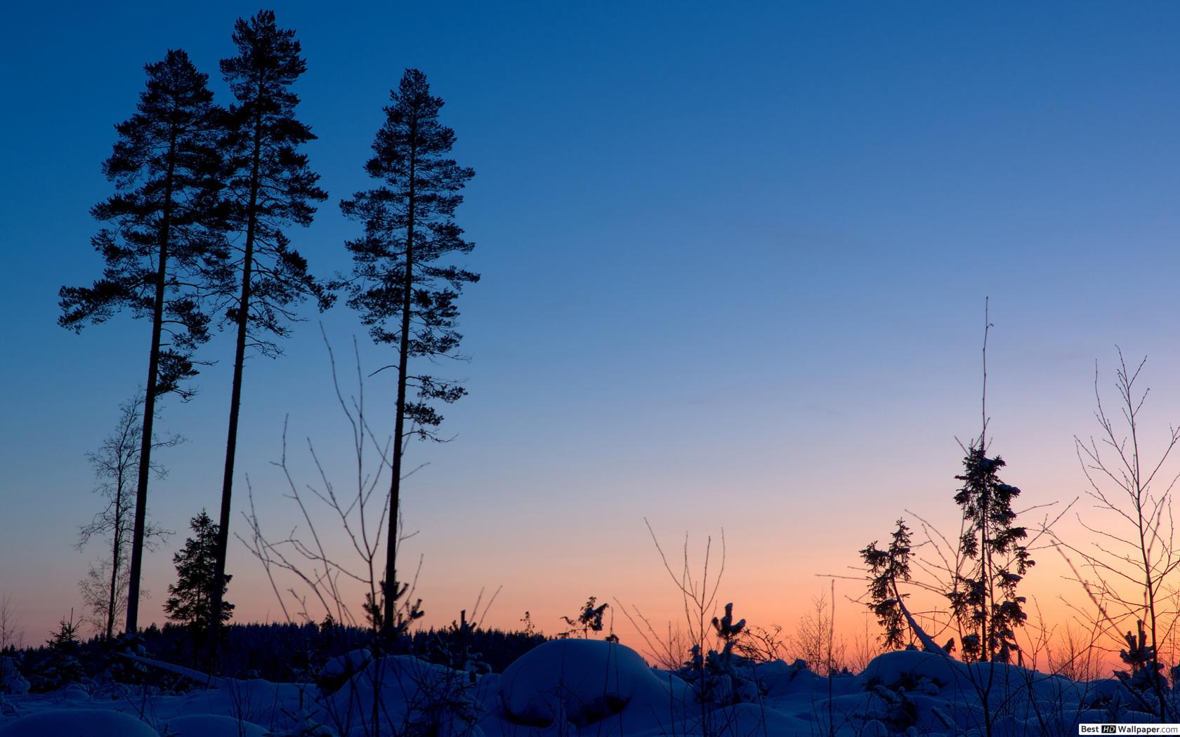 Winter fading sunset HD wallpaper download