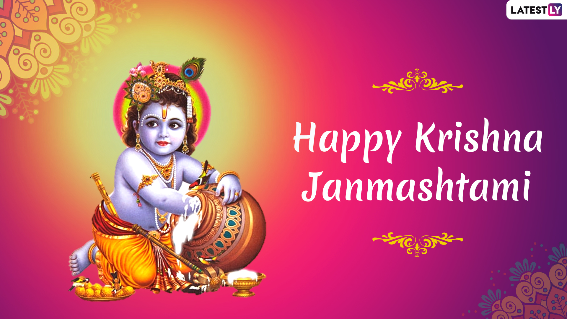Top Janmashtami 2021 Wishes, WhatsApp Messages, Lord Krishna HD Image, Facebook Status, GIFs, Quotes and Wallpaper To Send to Family and Friends on Gokulashtami