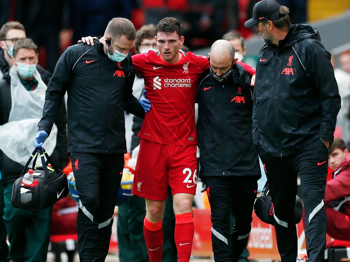 Injury blow for Liverpool as Andy Robertson limps out of Athletic friendly