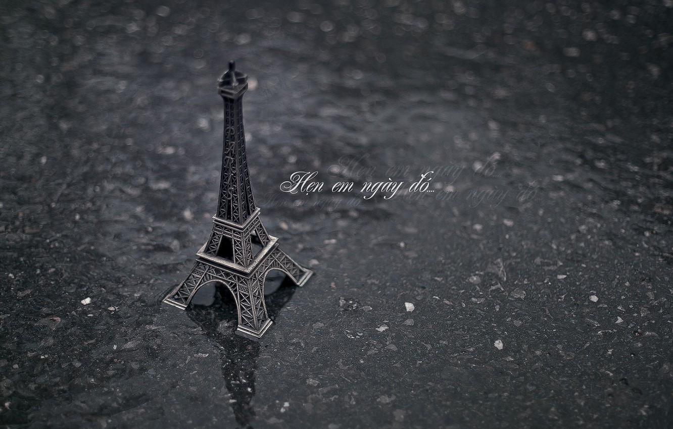 Wallpaper asphalt, water, background, rain, earth, Wallpaper, mood, Eiffel tower, Paris, France image for desktop, section настроения