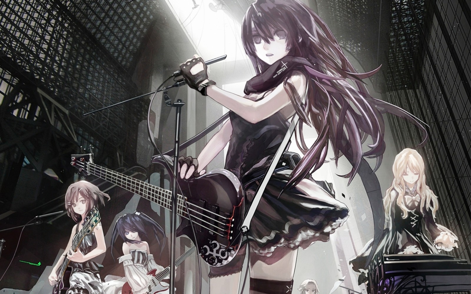 Anime Music Wallpaper Violin Hair Anime Girl Singer HD Wallpaper
