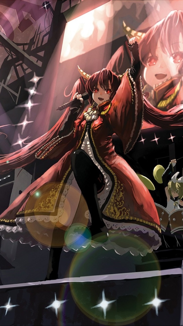Anime Girl Singing, Stage 750x1334 IPhone 8 7 6 6S Wallpaper, Background, Picture, Image