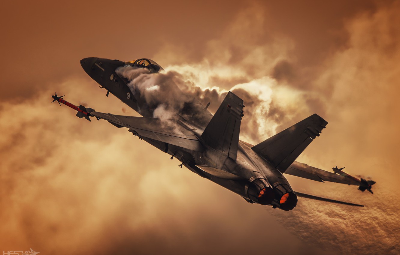 Wallpaper Sunset, Fighter, The Effect Of Prandtl