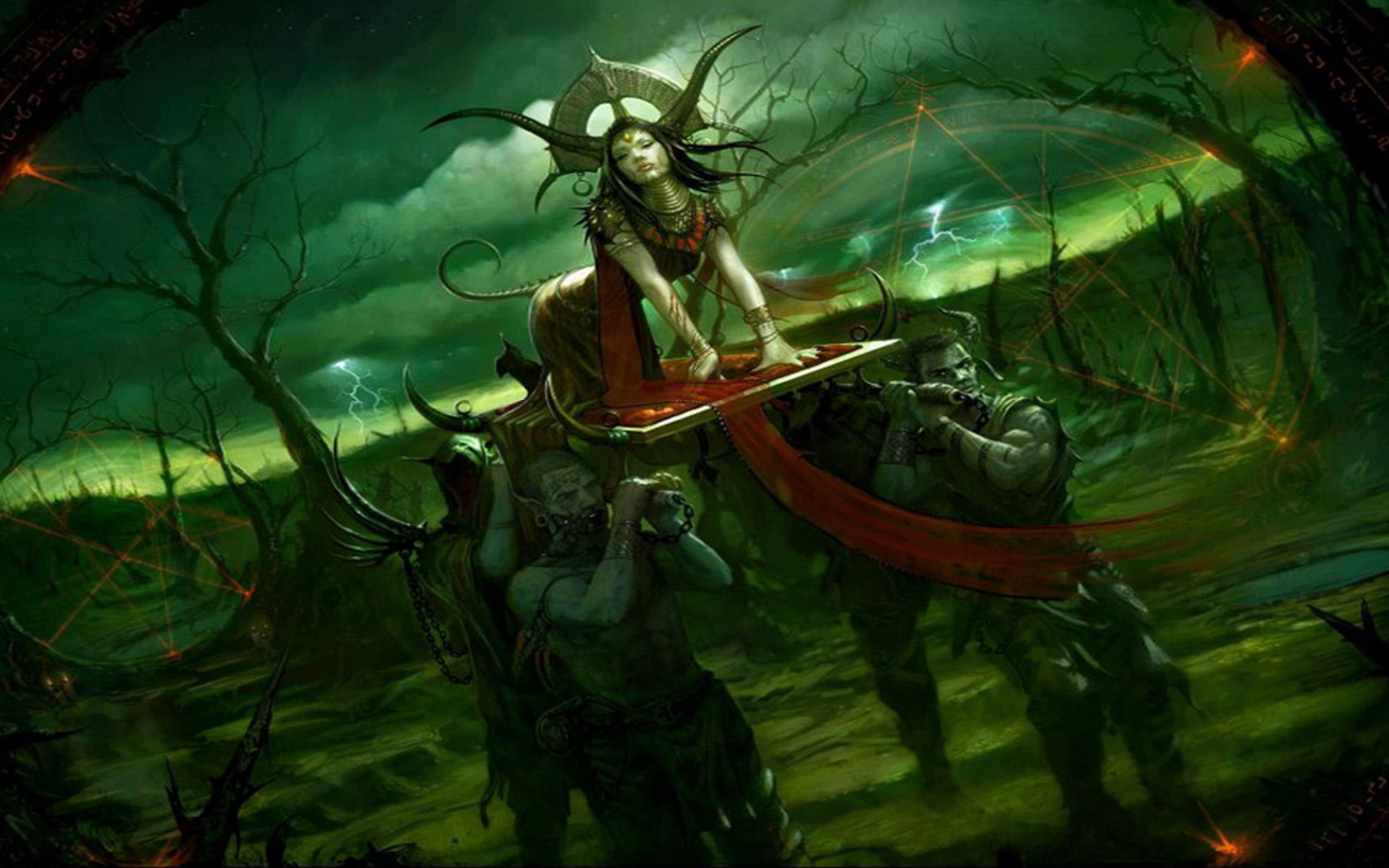 procession, Of, The, Witch, Queen, Fantasy, Art, Dark, Horror, Witch, Evil, Magic, Women, Occult, Pent Wallpaper HD / Desktop and Mobile Background