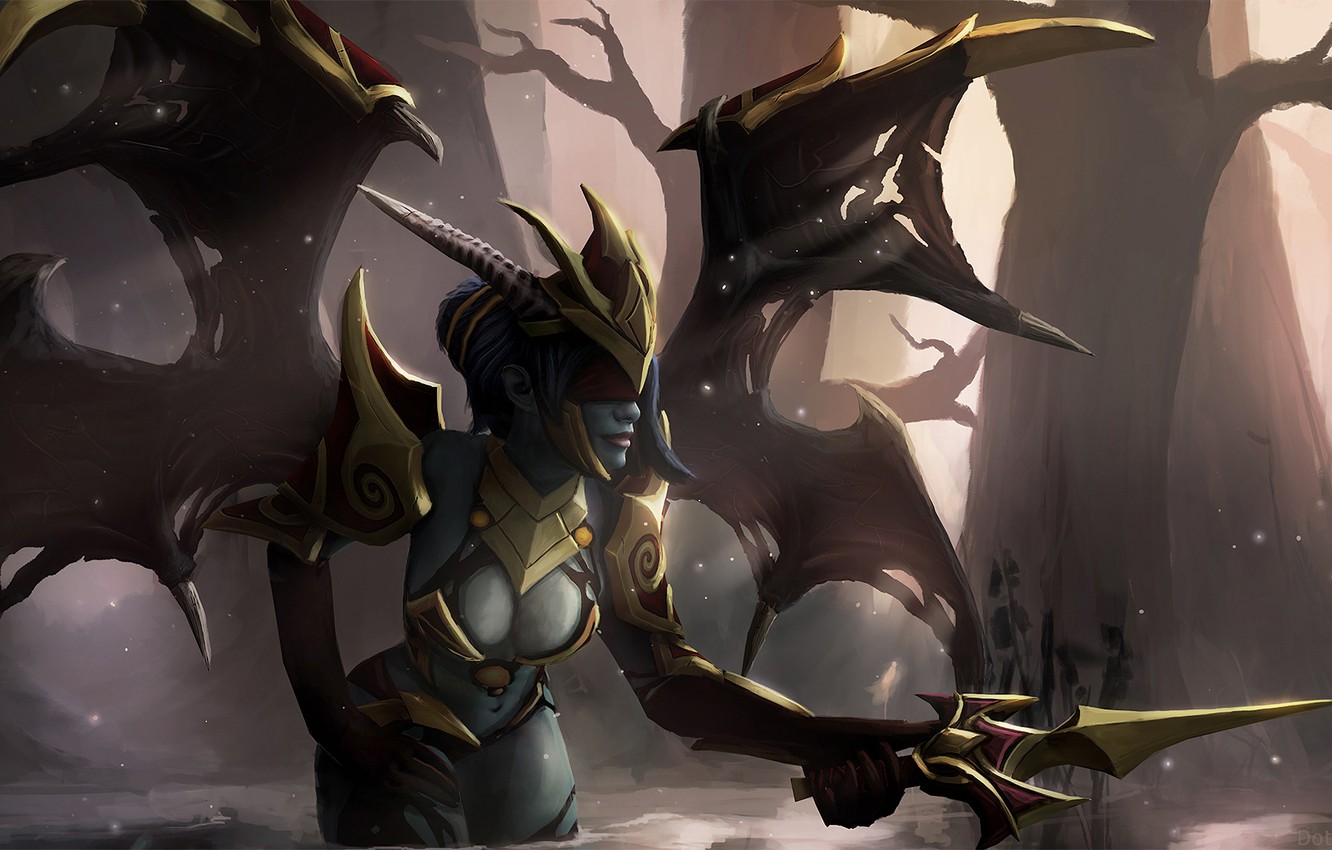 Wallpaper Girl, Fire, heroes, Art, art, DotA, Dota 2, Akasha, Queen Of Pain, Copa, QoP image for desktop, section игры