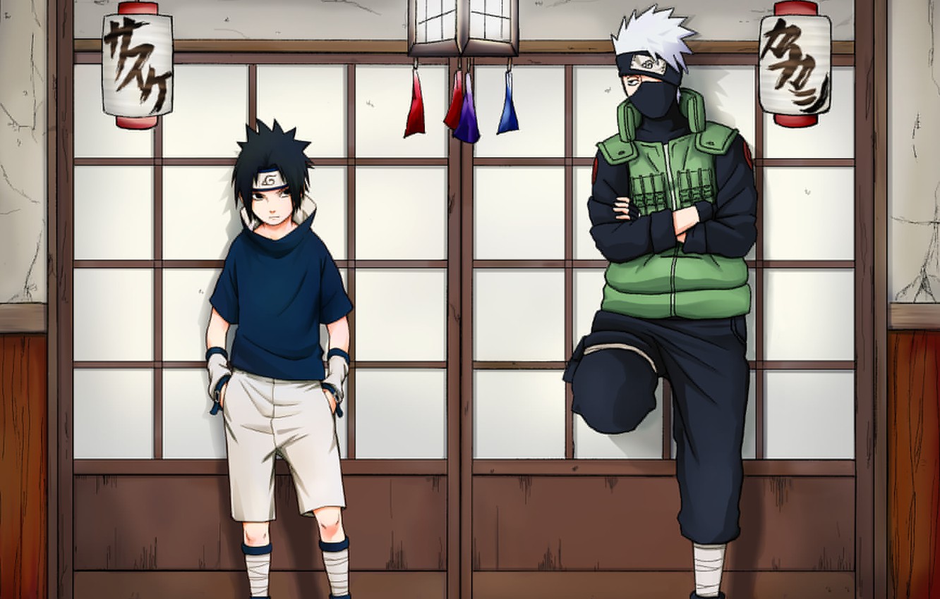 Wallpaper naruto, Sasuke Uchiha, shinobi, genin, jounin, Kakashi Hatake image for desktop, section сёнэн