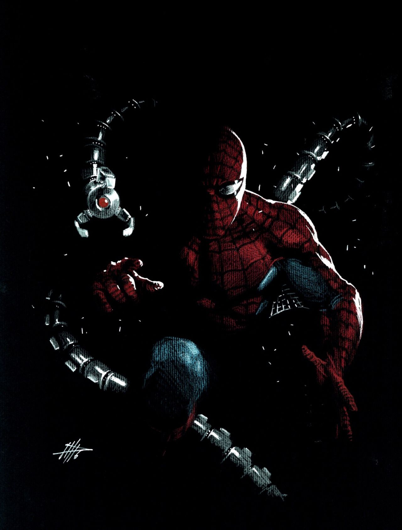 Spider Man Vs. Doc Ock By Gabriele Dell'Otto *. Spiderman Comic, Marvel Phone Wallpaper, Marvel Spiderman