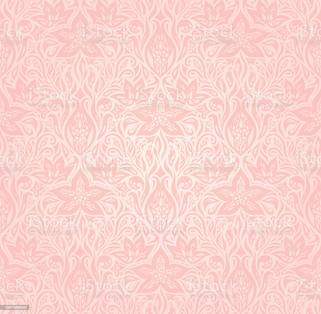 Floral Pink Vector Wallpaper Trendy Fashion Design Stock Illustration Image Now