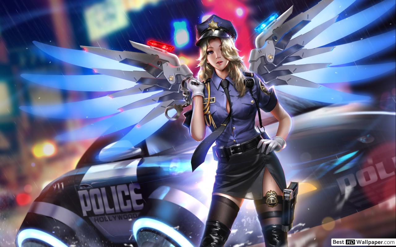 Overwatch (video game) Girl Mercy HD wallpaper download