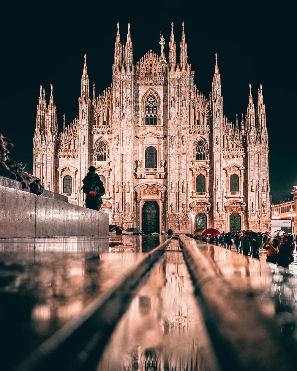 Milan Cathedral, Italy at night photo