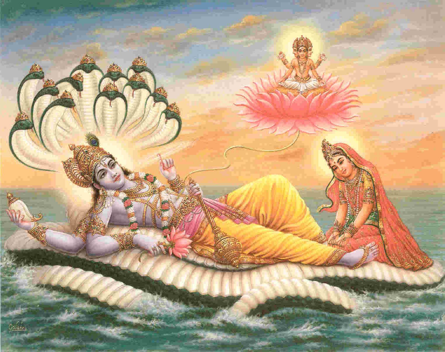 Lord Vishnu And Lakshmi Wallpaper HD Wallpaper