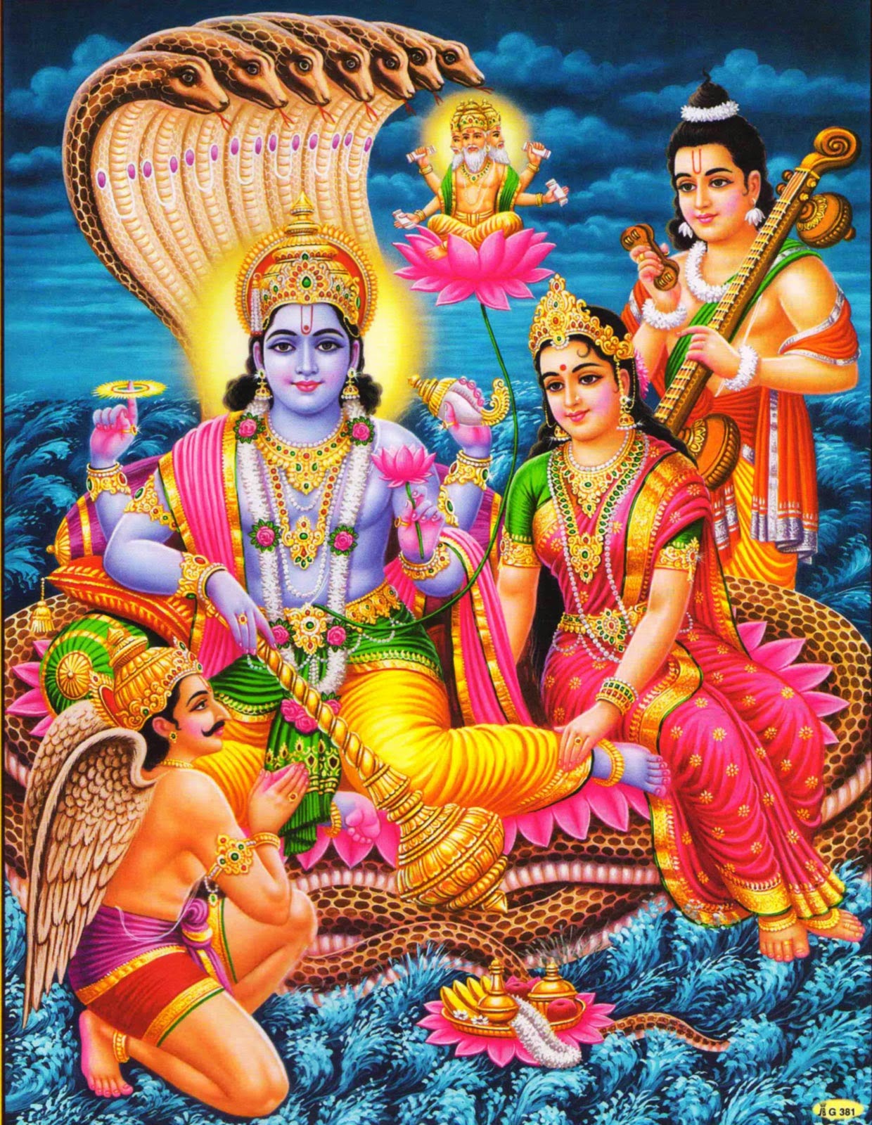Lord Vishnu Lord Bramha Goddess Lakshmi HD Picture photo wallpaper Image Gallery Free Download. Hindu God Image