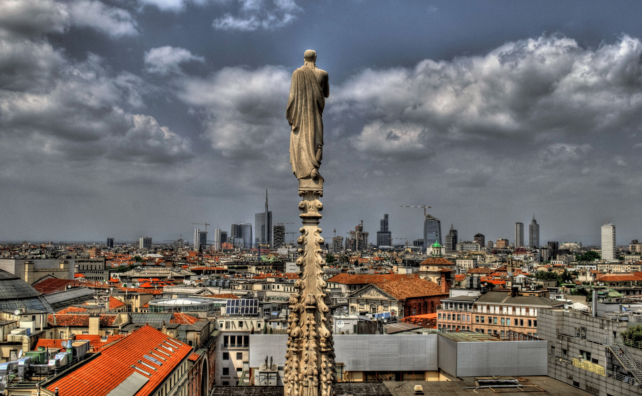 milan, Lombardy, Italy, Guardian, Angel, Buildings, Panorama Wallpaper HD / Desktop and Mobile Background