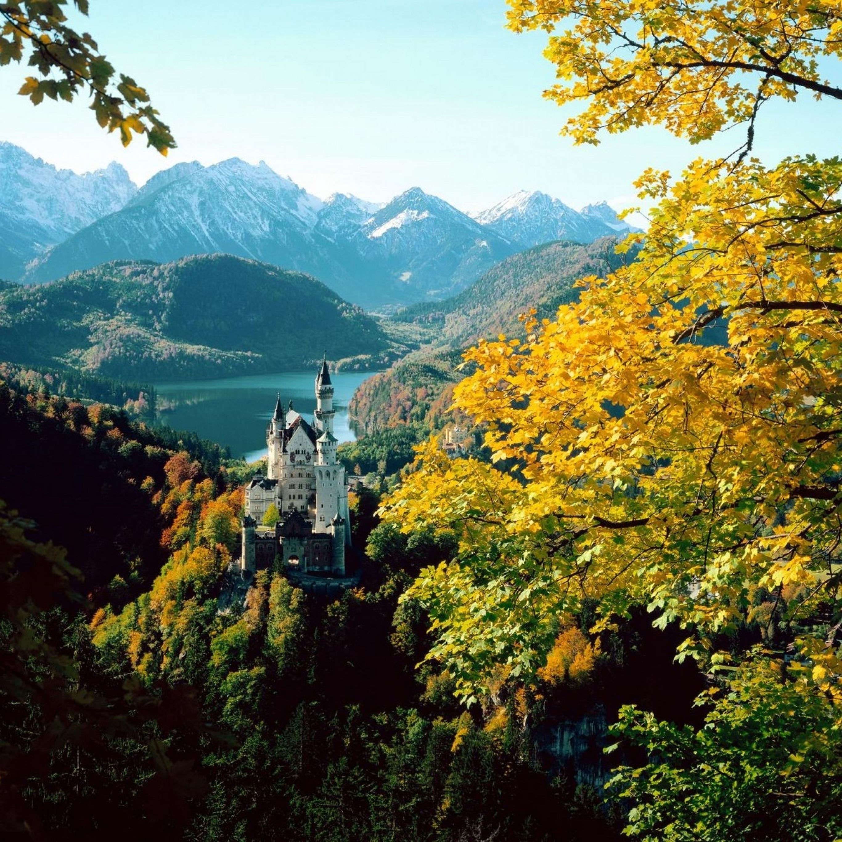 Castle bavaria height autumn germany iPad Pro Wallpaper Free Download