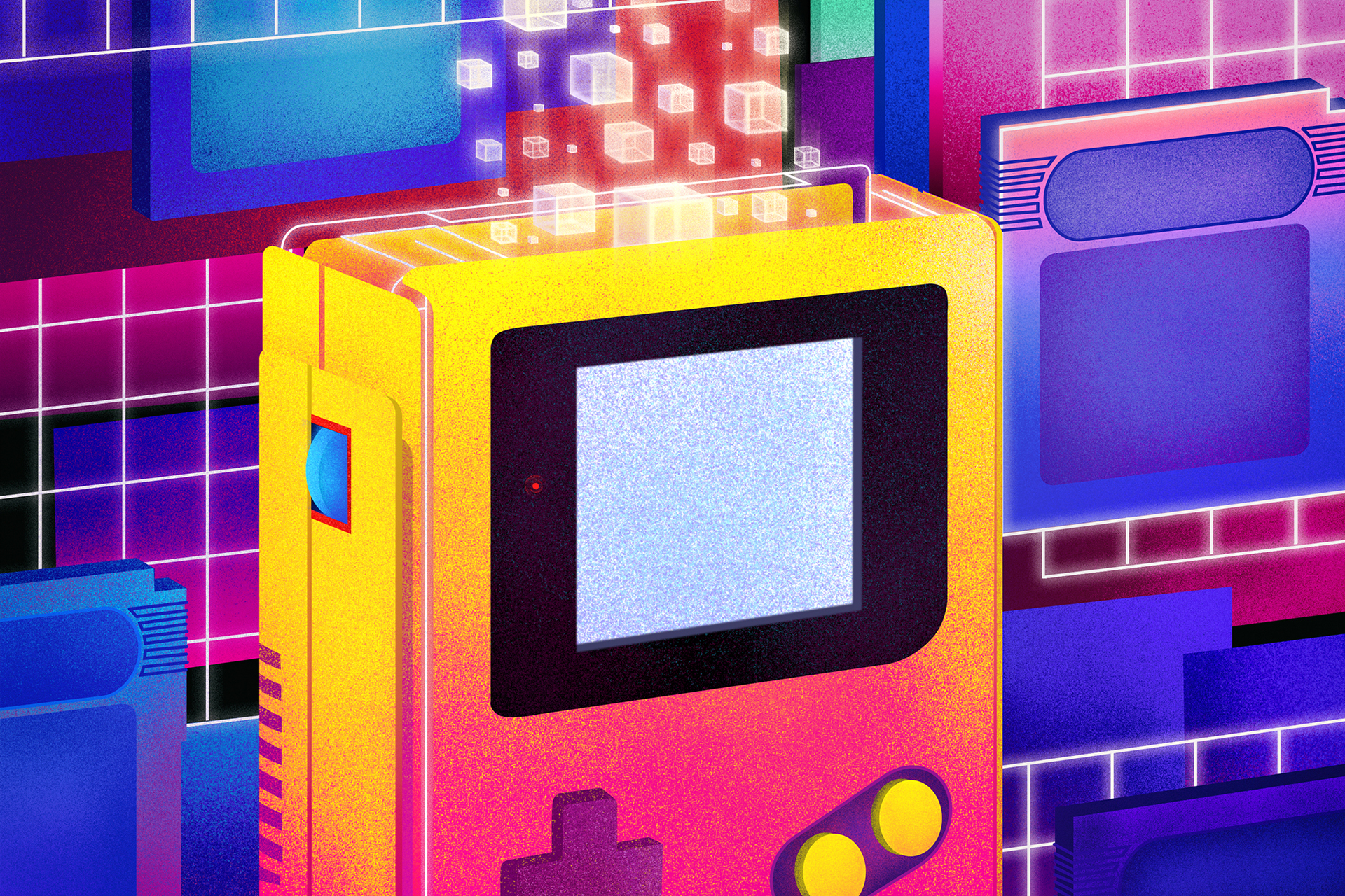 Wallpaper, digital art, GameBoy Color, Nintendo, the verge 1920x1280