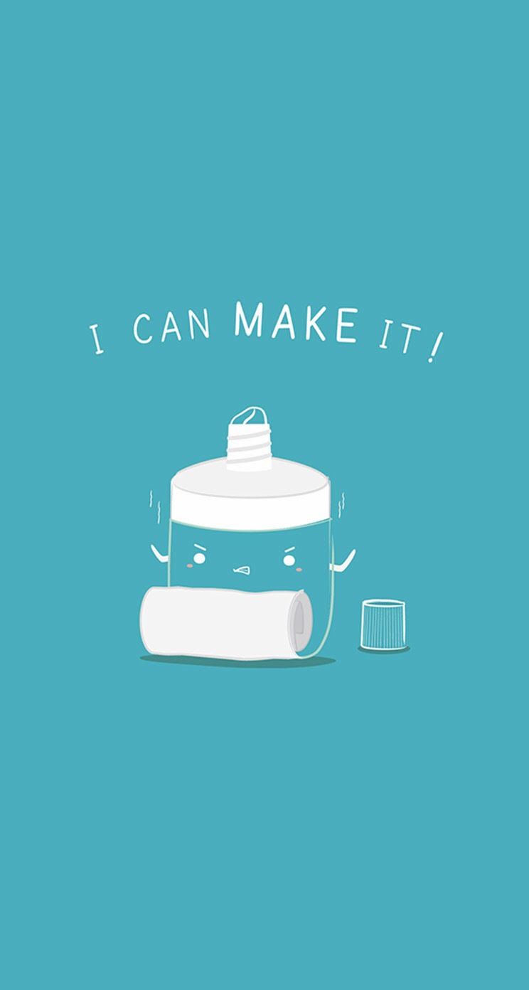 I Can Make It. Happy drawing, Toilet illustration, iPhone wallpaper themes
