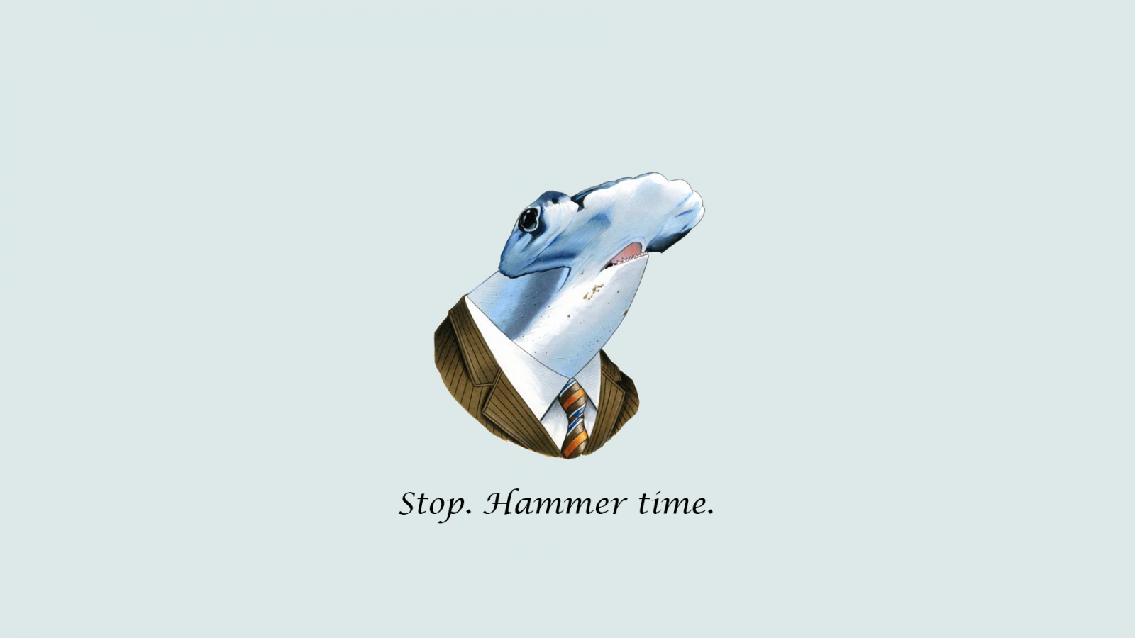 Wallpaper, shark, minimalism, humor, text, logo, cartoon, puns, hand, product 1920x1080