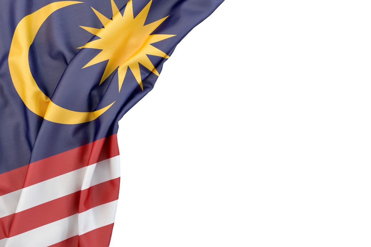 Free stock illustration. Flag of Malaysia in the corner on white background. Isolated, contains clipping path #mal. Malaysia flag, Indonesian flag, Malaysian flag