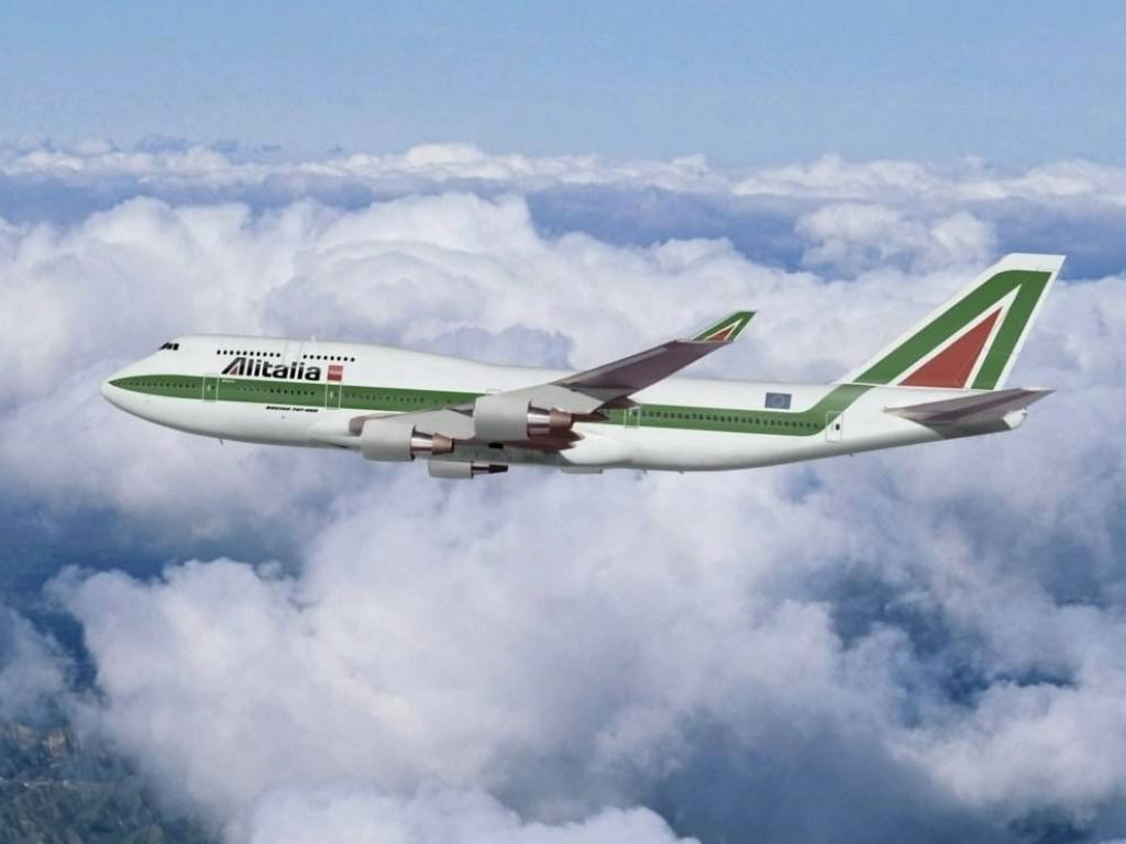 Download Wallpaper clouds alitalia, 1024x768, Alitalia Airlines