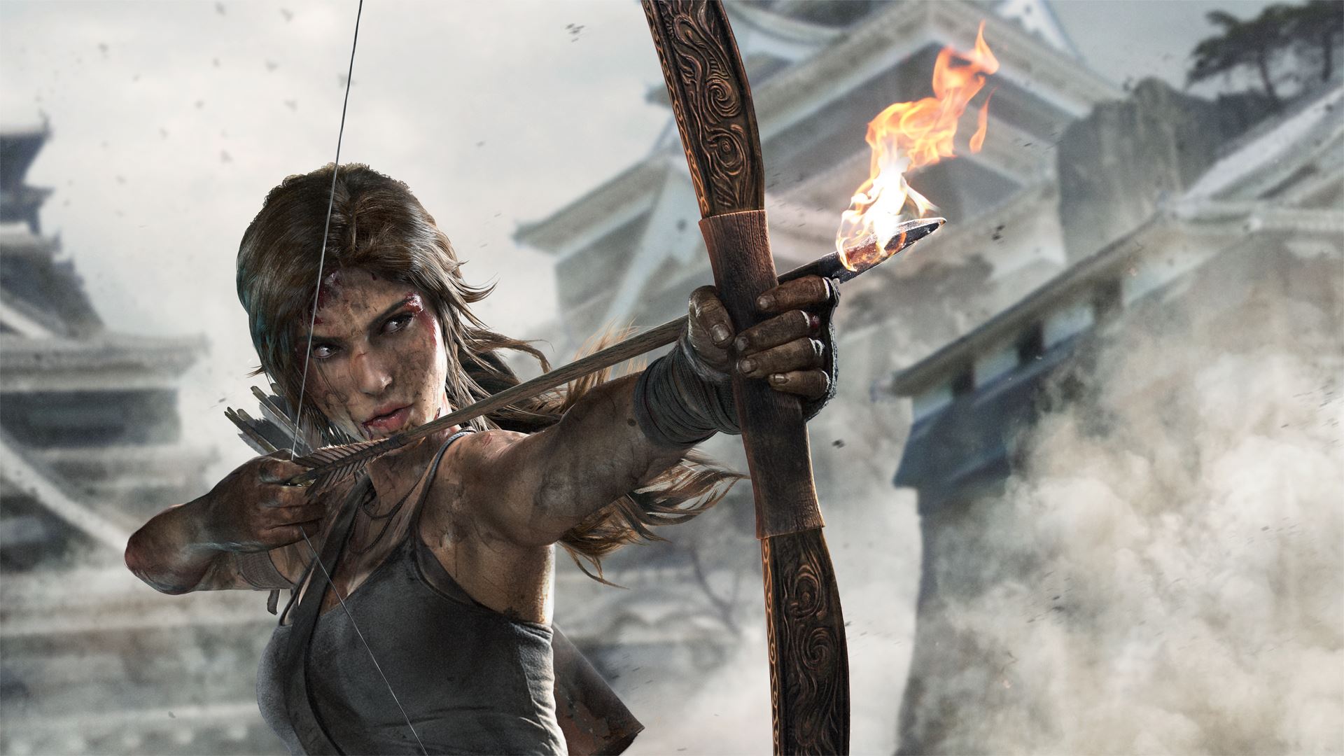 #women, #fire, #Tomb Raider, #video games, #Lara Croft, #arrows, # bow, #Arrow, wallpaper. Mocah HD Wallpaper