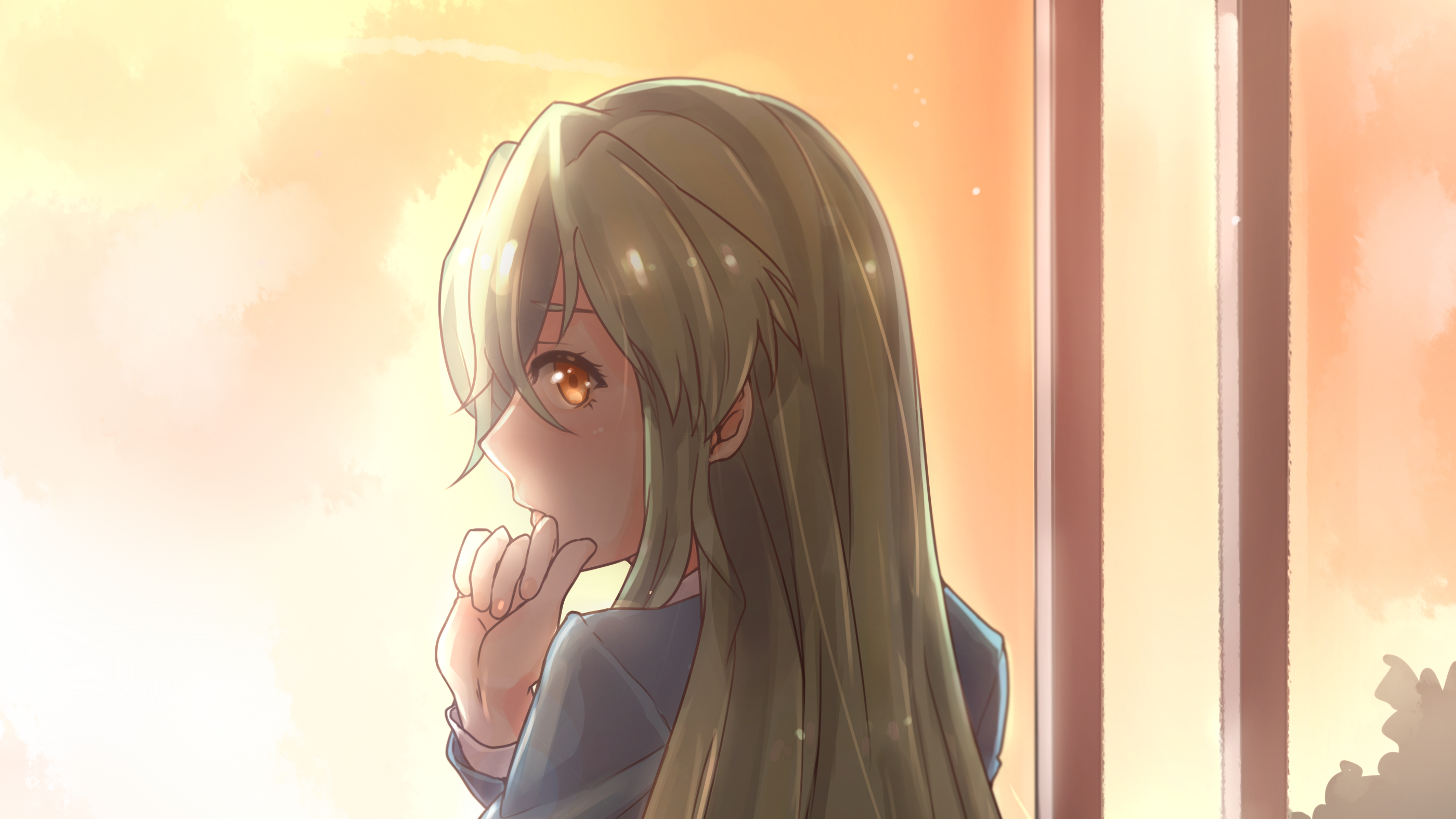 Download 2800x1575 Youko Shiragami, Jitsu Wa Watashi Wa, Green Hair, Profile View Wallpaper
