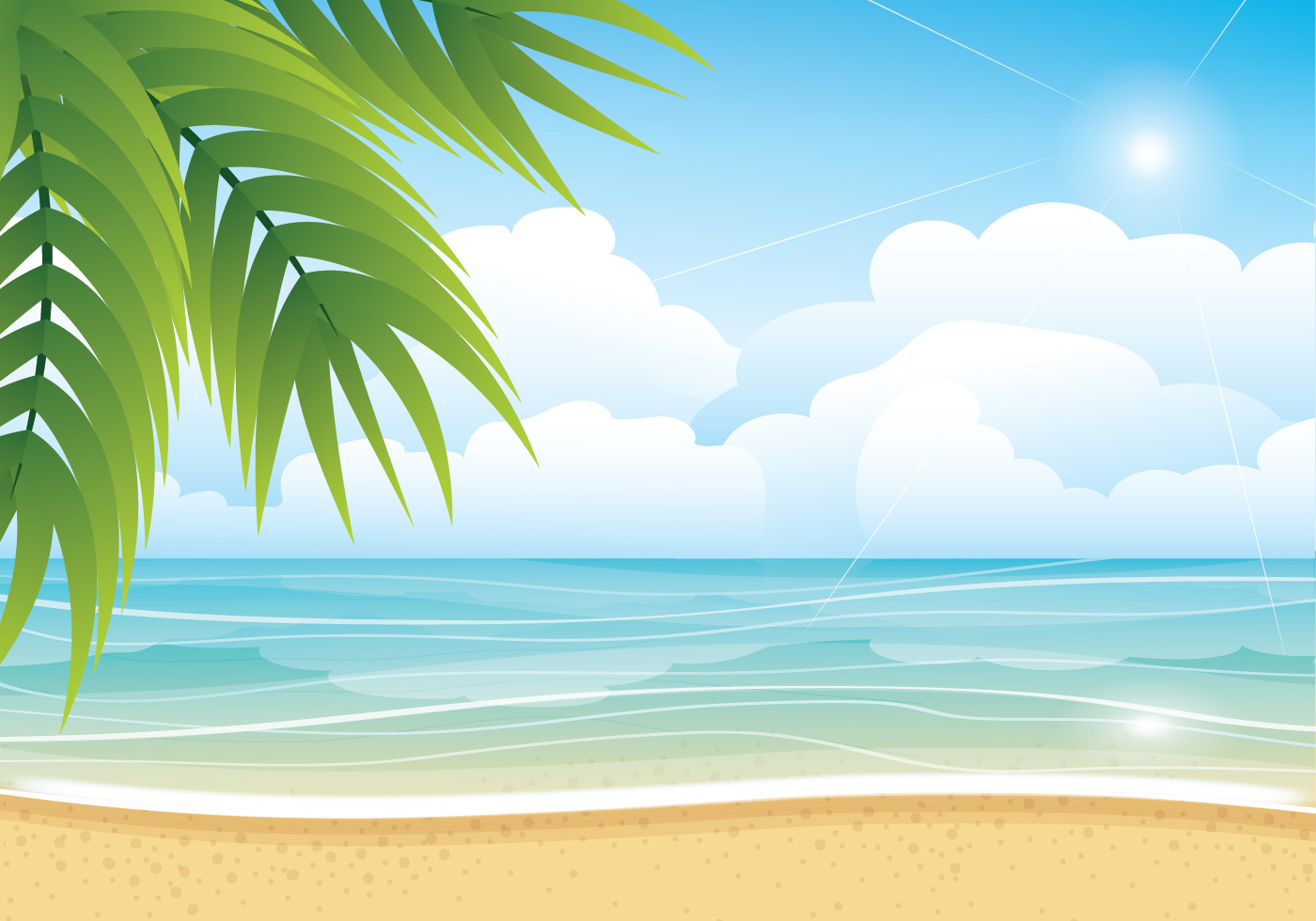Tropical Summer Beach Vector Background Background HD Wallpaper