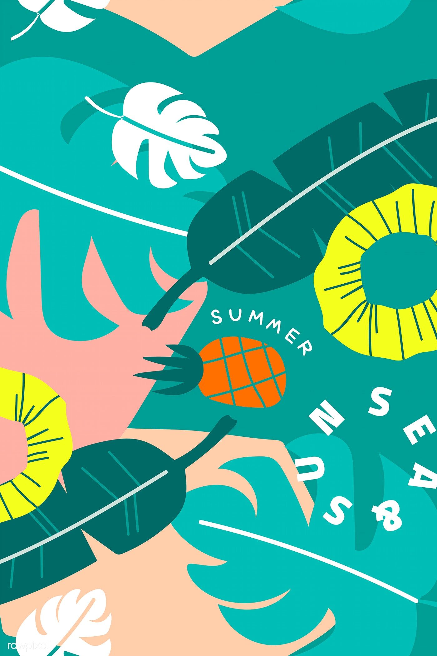 Green summer design collection vector. premium image / TK. Summer design, Summer poster, Summer sticker