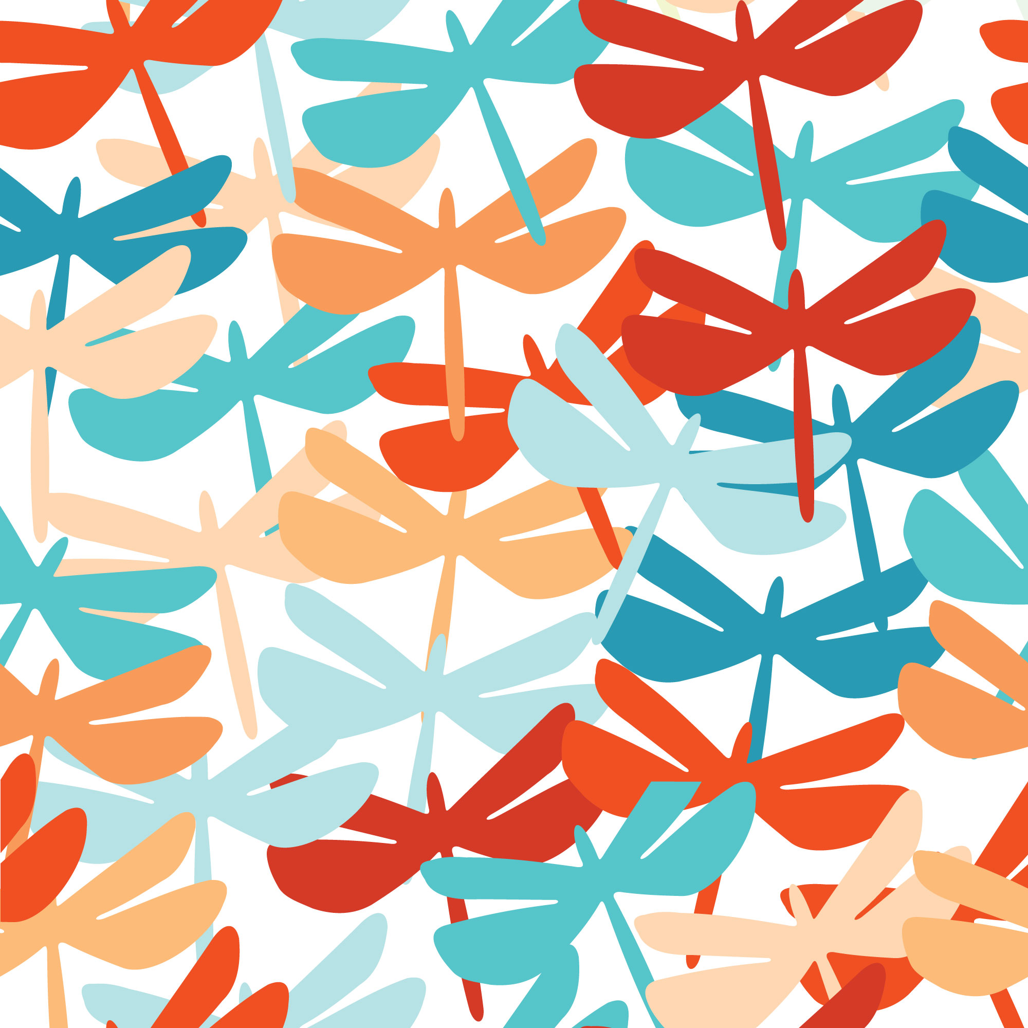 Free Vectors: Summer seamless background with dragonfly