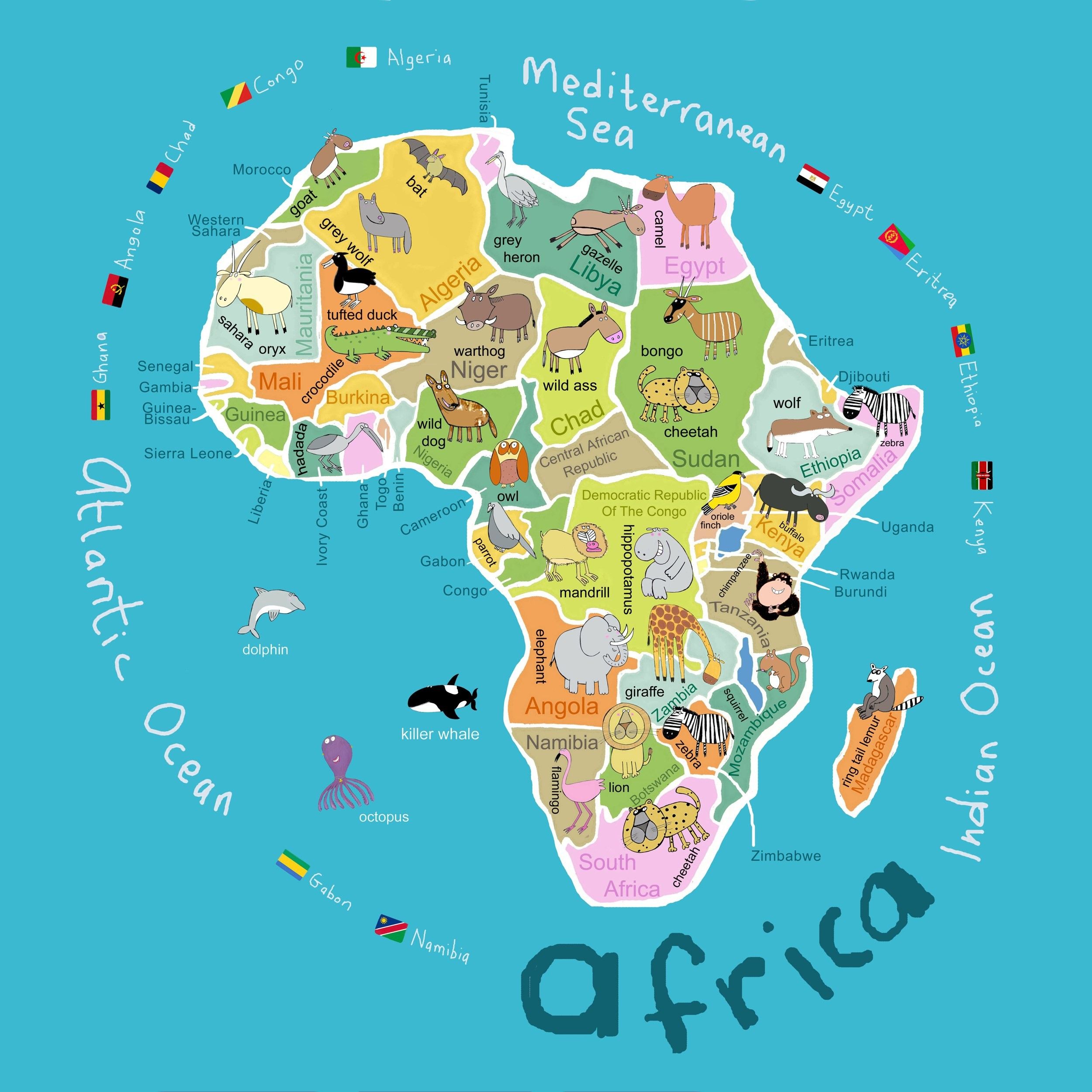 Kid's Map of Africa.com. Africa map, Maps for kids, Africa