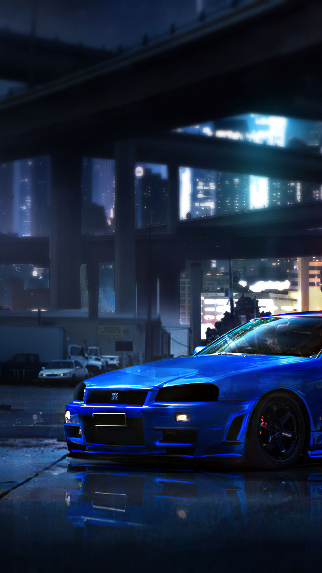 Nissan Blue Gtr 4k Wallpaper