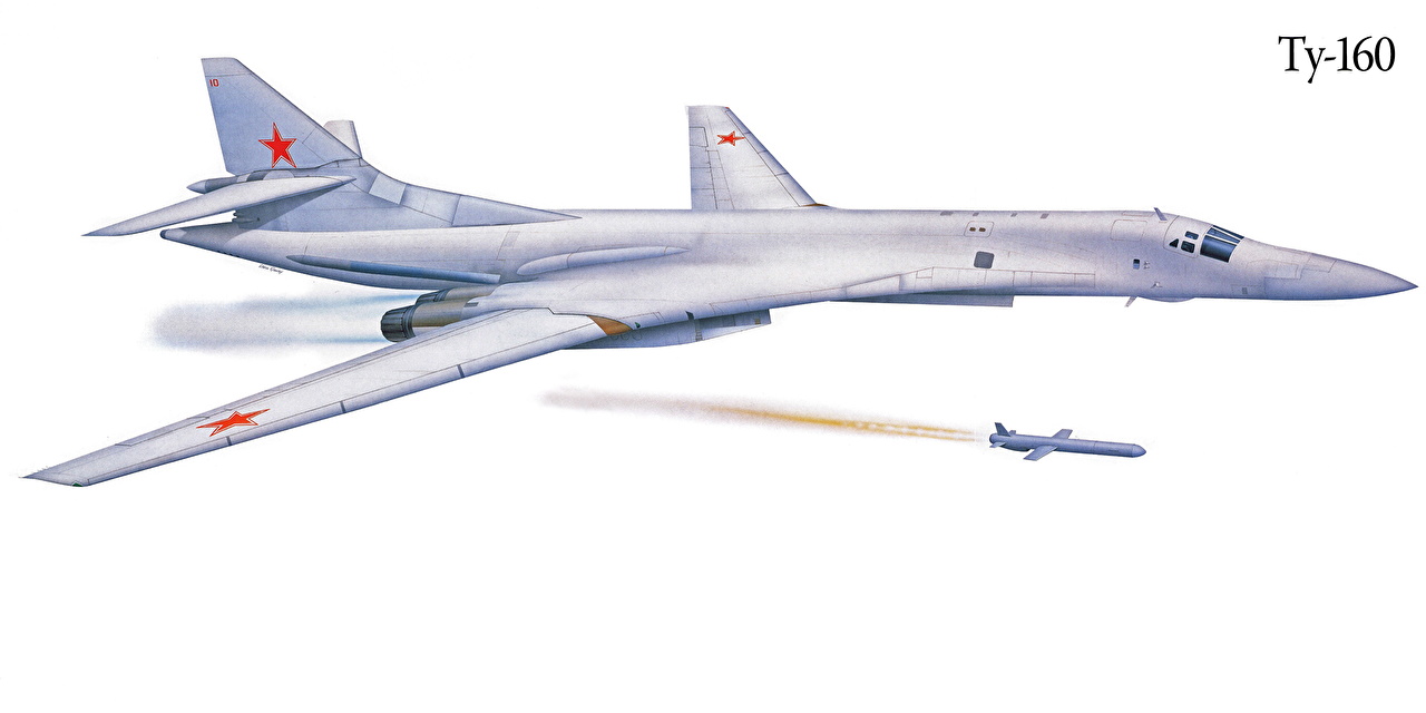 Desktop Wallpaper Tupolev Tu 160 Airplane Painting Art White